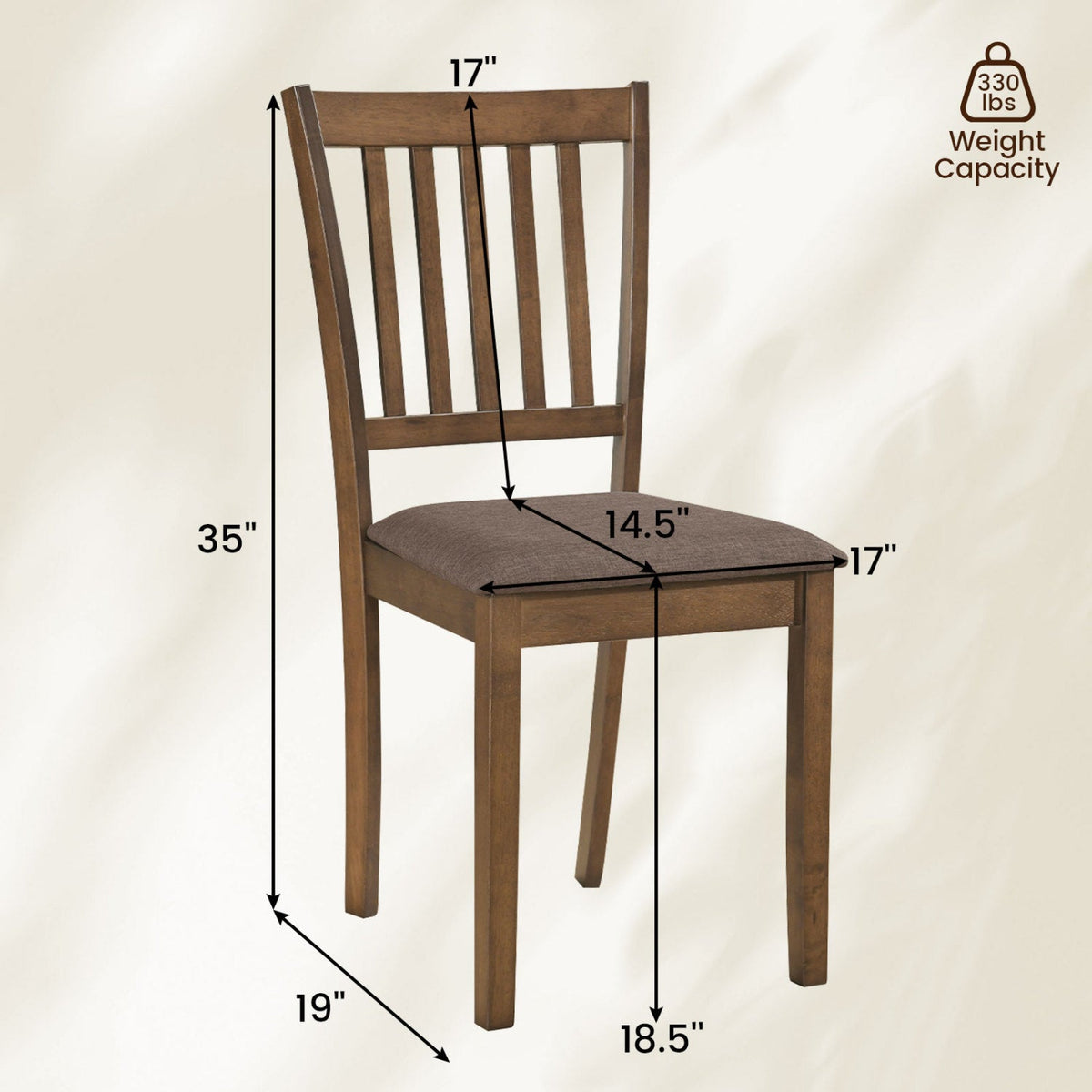 Upholstered Dining Chairs Set of 4 with Rubber Wood Frame 12