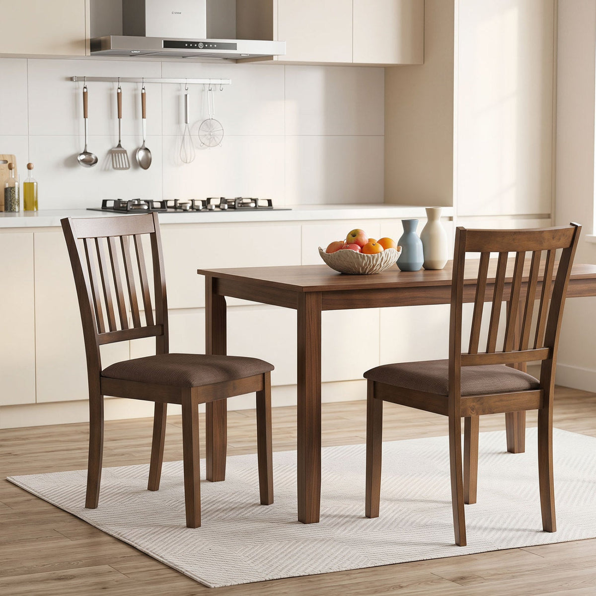 Upholstered Dining Chairs Set of 4 with Rubber Wood Frame 14
