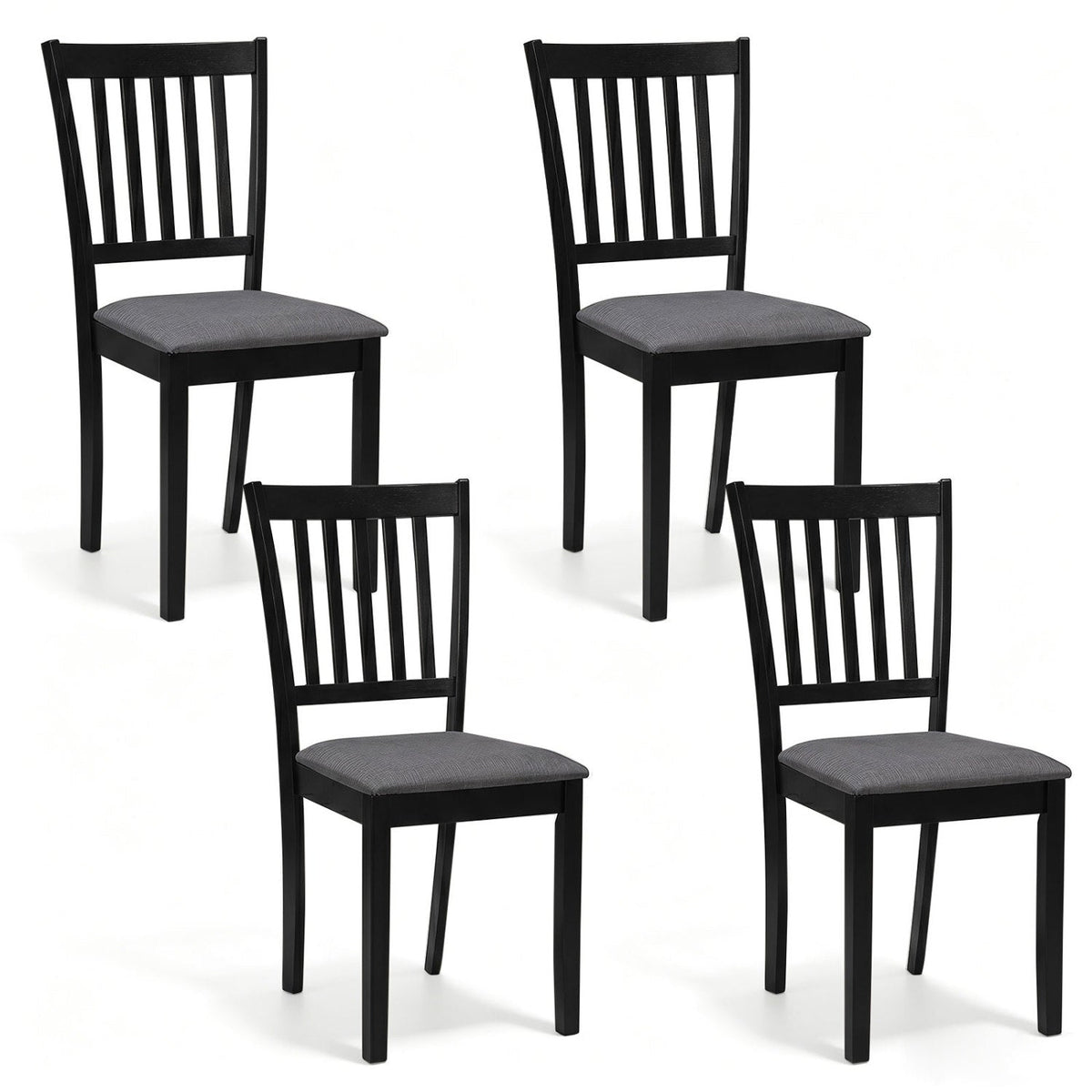 Upholstered Dining Chairs Set of 4 with Rubber Wood Frame 3