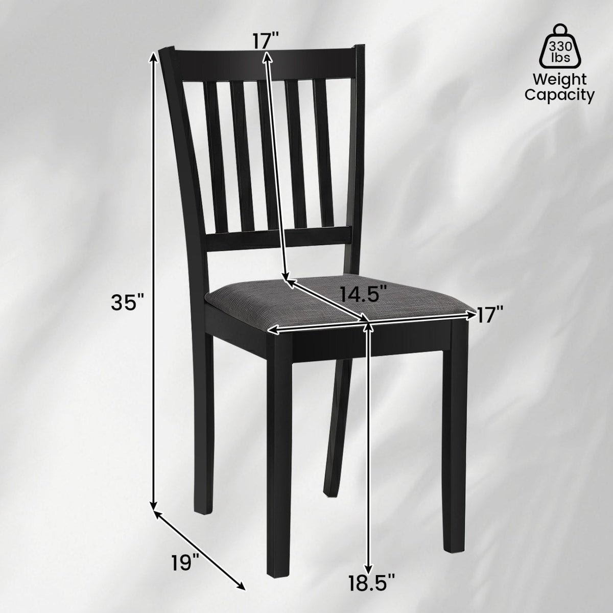 Upholstered Dining Chairs Set of 4 with Rubber Wood Frame 4