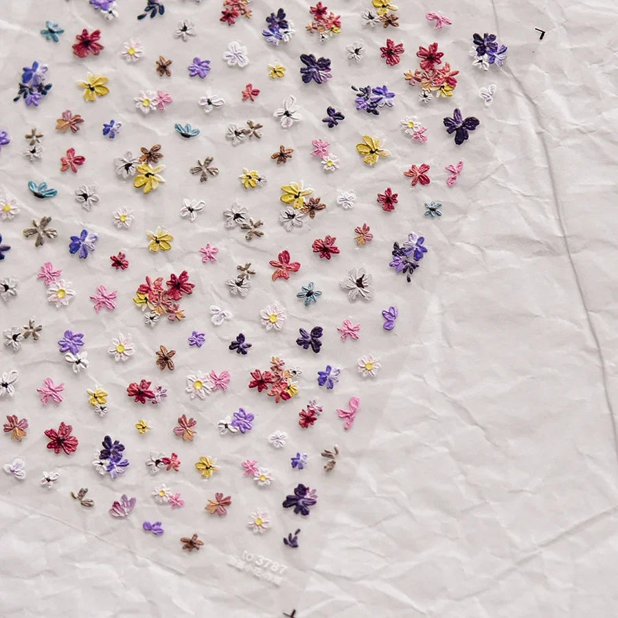 1pcs Dream Flower Window Shell Light Nail Art Stickers Japanese Flower Self Adhesive Stickers Press On Nails Decoration Decals 42
