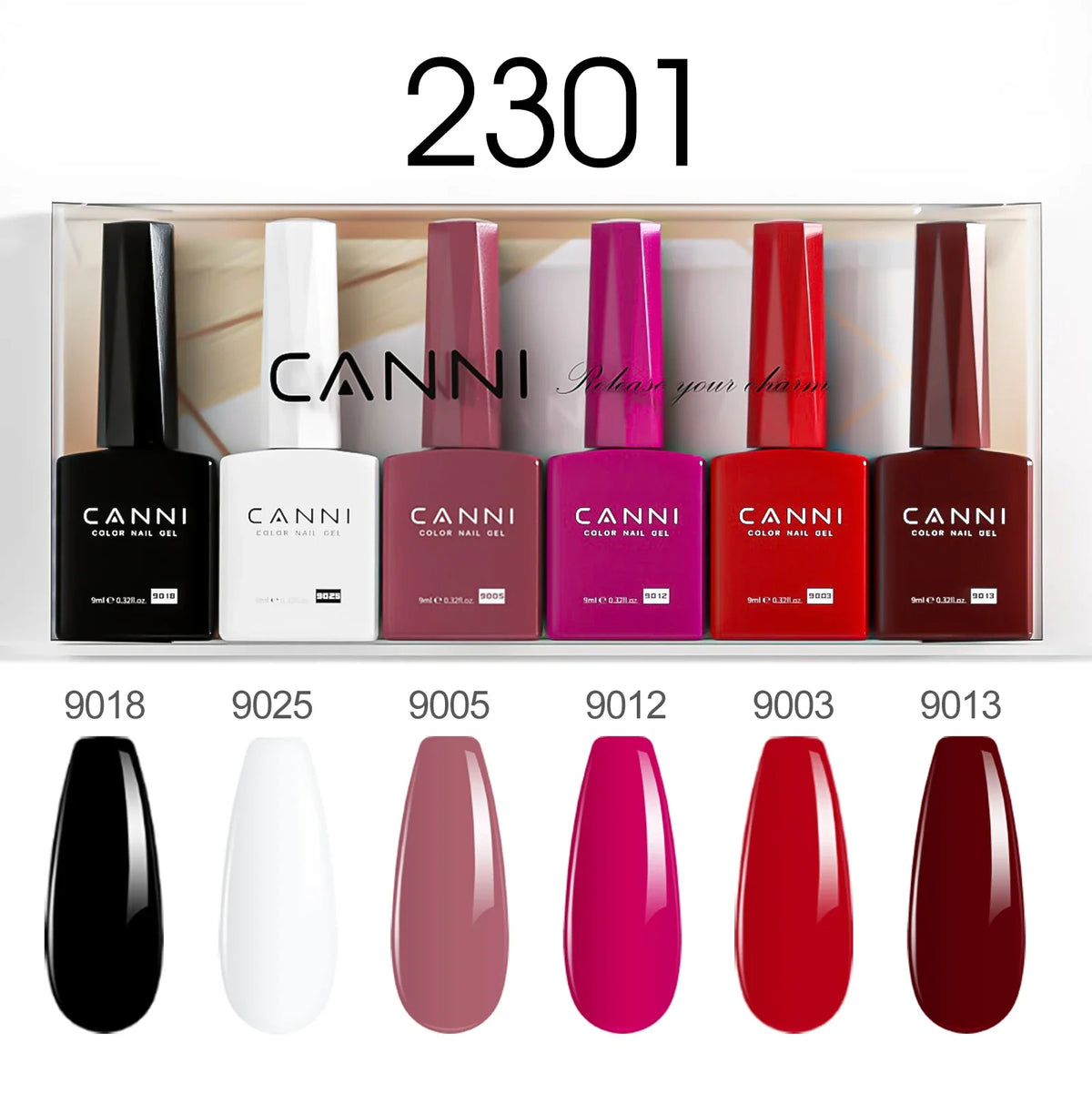 6pcs*9ml CANNI HEMA FREE Nail Gel Polish Set Gorgeous Color Semi Permanent Pigmented Painting Gel Soak off UV LED Gel Nails Kit 41