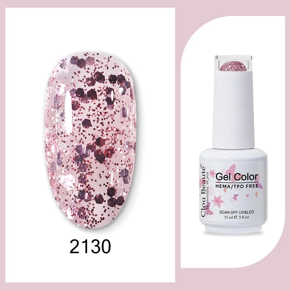 Clou Beaute 15ml Red Black White Green Neon Gel Nail Polish Base Top Coat Velvet Top 400 Colors Semi Permanent Gel Nail Varnish 64