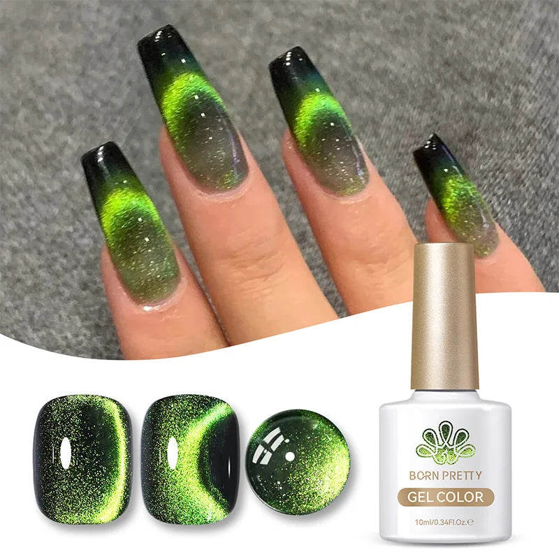 BORN PRETTY 10ml Fruit Purple Grape Cat Magnetic Gel Nail Polish 2025 New Whitening Guava Glass Beads Varnish Nail Supplies 14