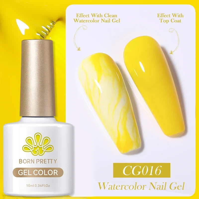 BORN PRETTY 10ml Clear Blooms Gel Polish UV LED Soak Off Nail Art Polish for Spreading Effect Marble Nail Polish Gel Painting 22