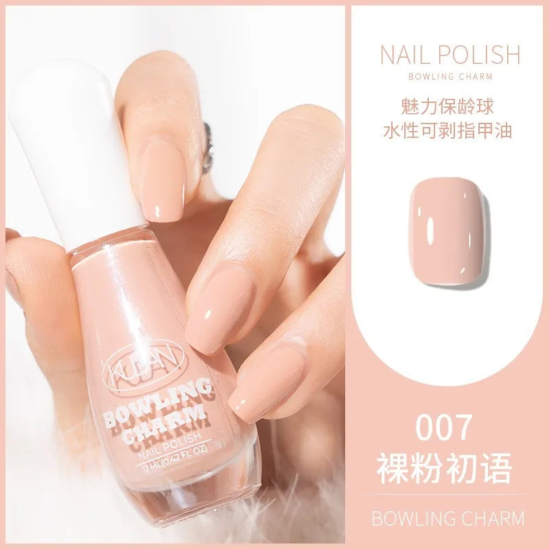 40 Colors New Nail Polish for Summer Water-based Quick Drying Tearable Nail Art Semipermanent Monochrome No Baking Lamp Varnish 12