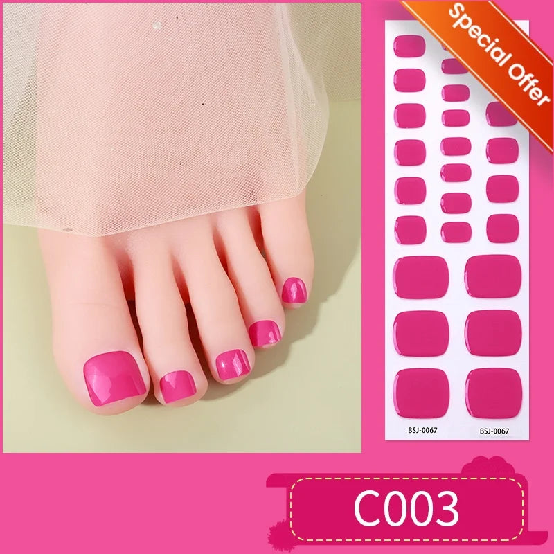 20Tips Gradient French Semi-cured Gel Nail Sticker UV Lamp Needed Full Cover Nail Gel Polish Wraps Manicure Press on Nails Decal 24
