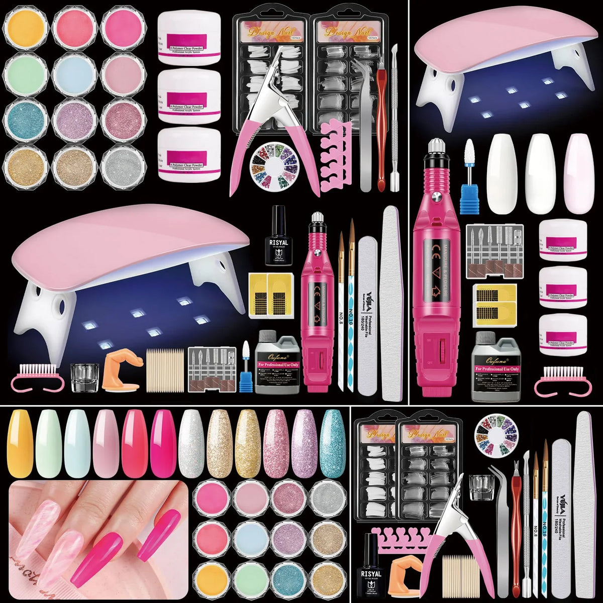 Acrylic Nail Kit for Beginners with Everything Nails Kit Acrylic Set with Drill and U V Light Professional Glitter Powder Decora 1