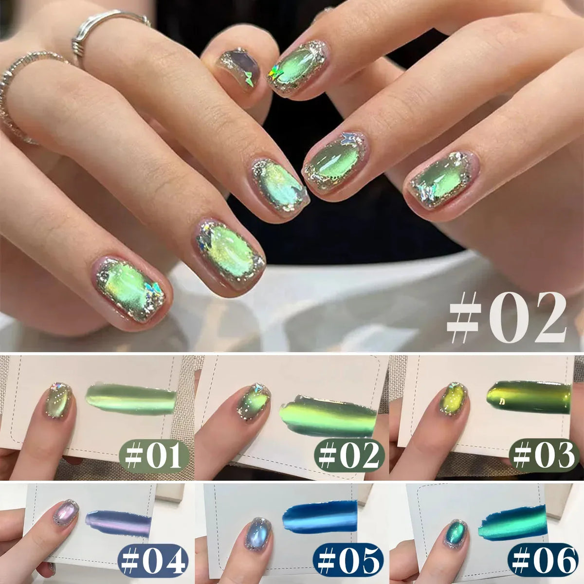 MIANEL 12ML Emperor Green Cat Eye Gel Nail Polish Whitenning Nails Green Nails Suitable For Nail Salons Nail Supplies  1-21pcs 9