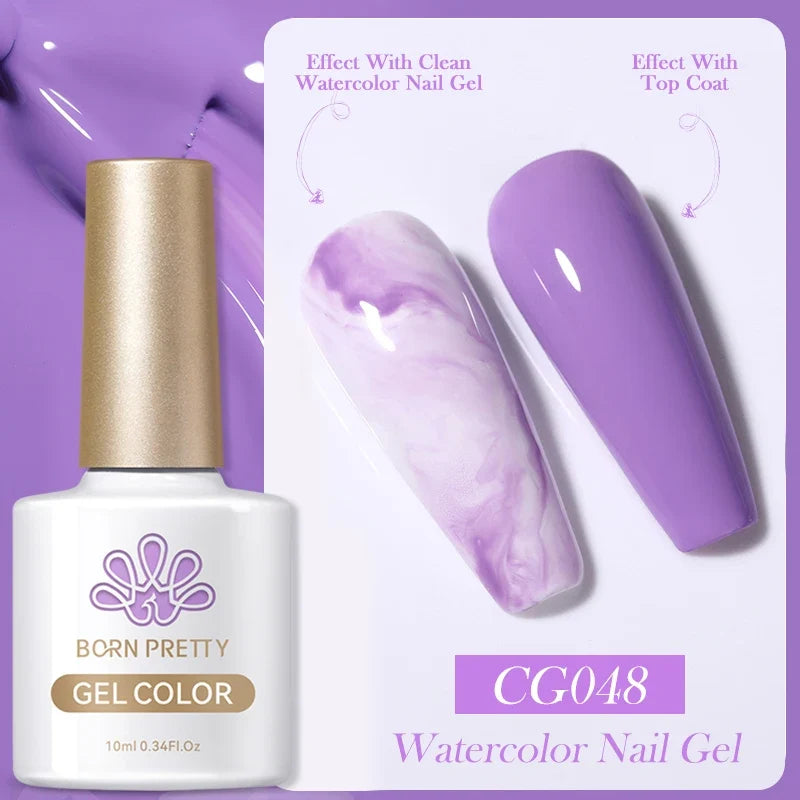 BORN PRETTY 10ml Clear Blooms Gel Polish UV LED Soak Off Nail Art Polish for Spreading Effect Marble Nail Polish Gel Painting 58