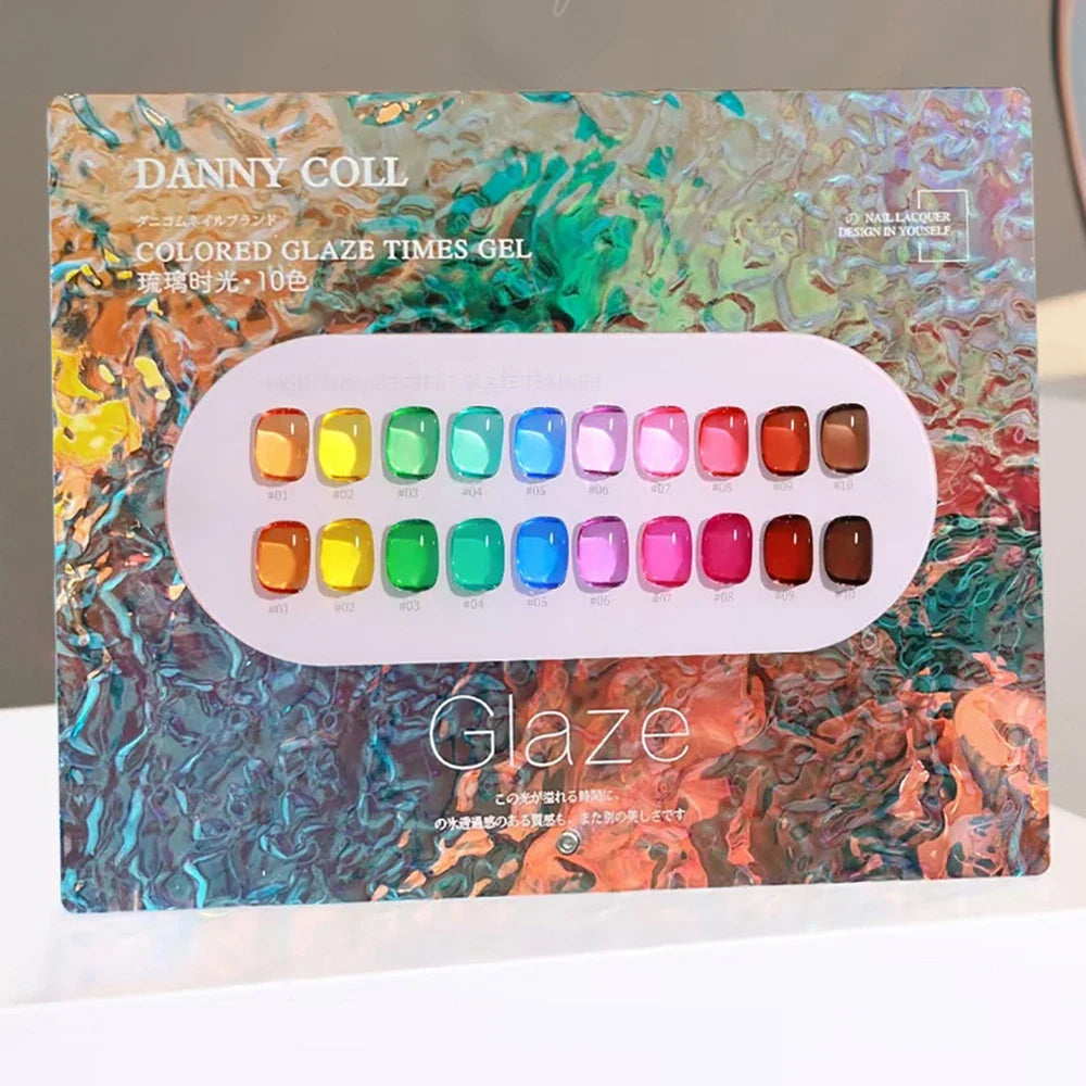 Translucent Glaze Colors Gel Nail Polish Set Varnish Lacquer Jelly Clear Gel Nail Art Gemstone LED&UV Syrup Gel Polish Kit 15ml 6