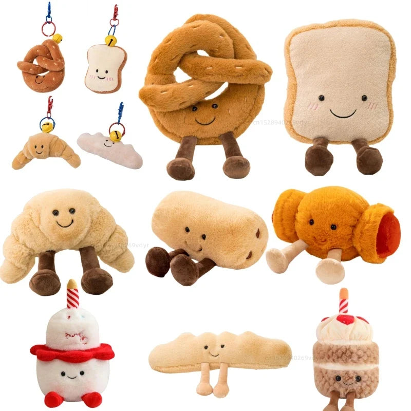 Cute Cartoon Egg & Toast Plush Toy – Breakfast Expression Stuffed Doll Pillow | Soft Baby Comfort Toy & Christmas Gift 1