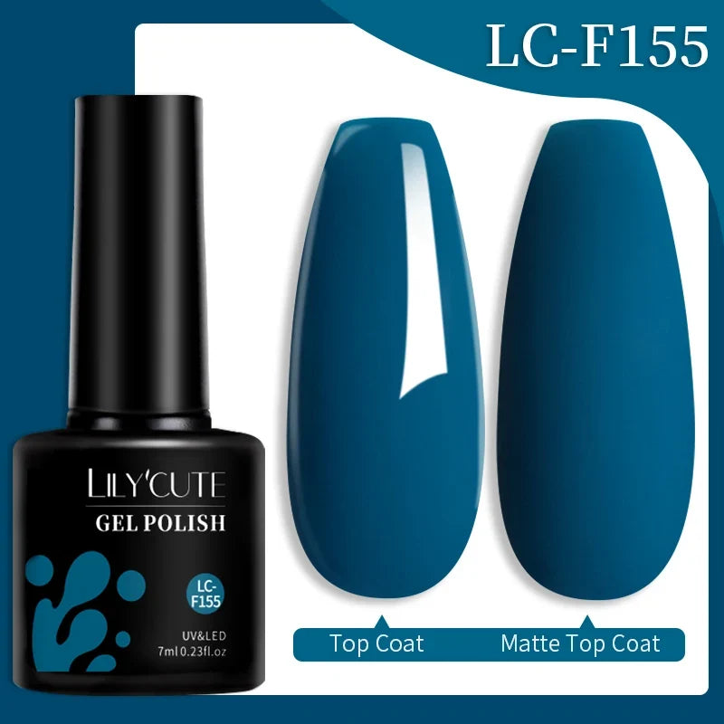 LILYCUTE 7ML Colorful Gel Nail Polish 129 Colors Long Lasting For Manicure Semi Permanent Base Top Coat Nail Art UV Gel Varnish 27