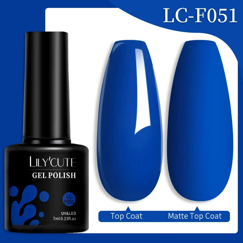 LILYCUTE 7ML Colorful Gel Nail Polish 129 Colors Long Lasting For Manicure Semi Permanent Base Top Coat Nail Art UV Gel Varnish 143