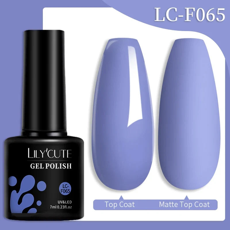 LILYCUTE 7ML Colorful Gel Nail Polish 129 Colors Long Lasting For Manicure Semi Permanent Base Top Coat Nail Art UV Gel Varnish 61