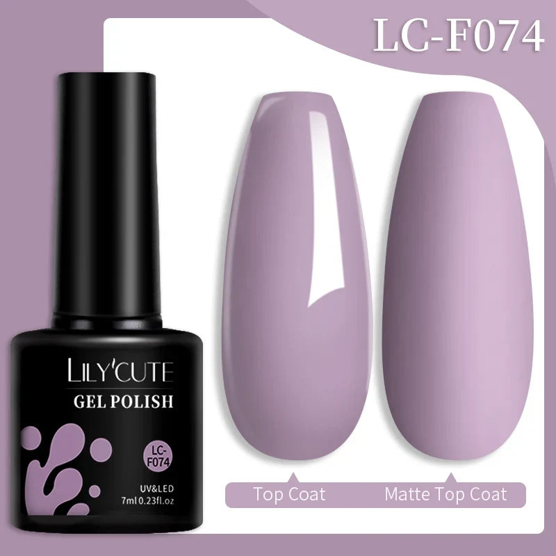 LILYCUTE 7ML Colorful Gel Nail Polish 129 Colors Long Lasting For Manicure Semi Permanent Base Top Coat Nail Art UV Gel Varnish 138