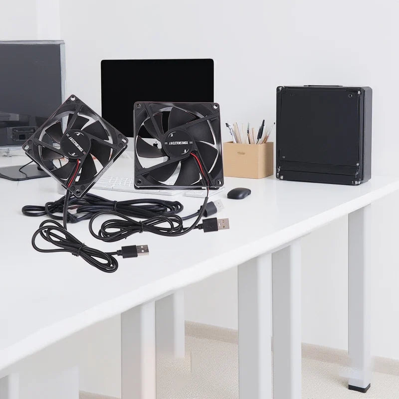 5V USB Router Cooling Fan | Quiet Brushless Desktop Cooler for TV Box Modem PC 6