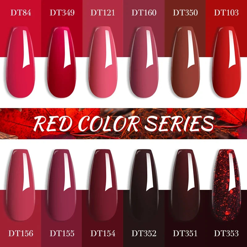 MEET ACROSS 7ml Wine Red Gel Nail Polish Long-Lasting French Style Gel Nail Supplies For Manicure DIY Design Nail Art Varnish 2