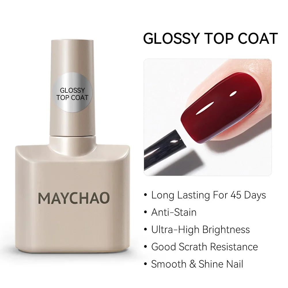 MAYCHAO 12ml Jelly Gel Nail Polish Semi Permanent Top Coat Soak Off UV LED Gel Art Nail Varnish Manicure Long Lasting Nail Gel 23