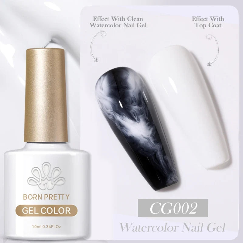 BORN PRETTY 10ml Clear Blooms Gel Polish UV LED Soak Off Nail Art Polish for Spreading Effect Marble Nail Polish Gel Painting 60