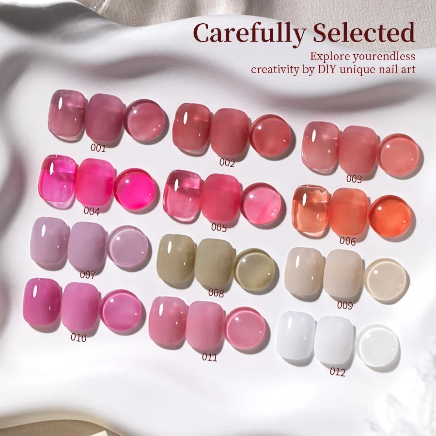 RS NAIL Jelly Transparent Gel Nail Polish 10g Summer Nude Pink Gel Polish Semi Permanent Soak Off UV LED Varnish Jade Nail Gel 4