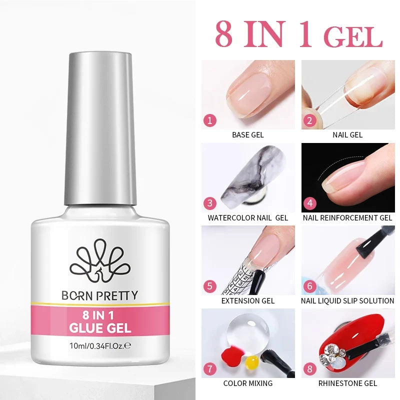 BORN PRETTY Jelly Nude Gel Nail Polish 10ml Light Pink Peach Translucent Color UV Light Cure Gel Varnish Nail Art DIY at Home 124