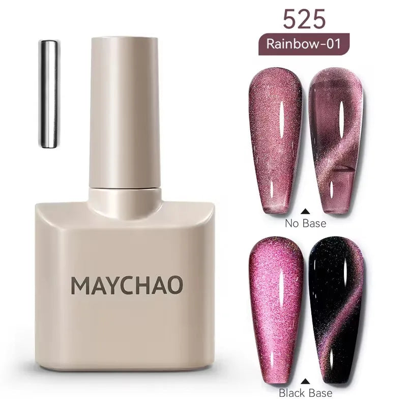 MAYCHAORomantic Galaxy Cat Eye Gel Nail Polish With Magnet Soak off UV Holographic Magnetic Rainbow Gel Polish for Nail Manicure 78