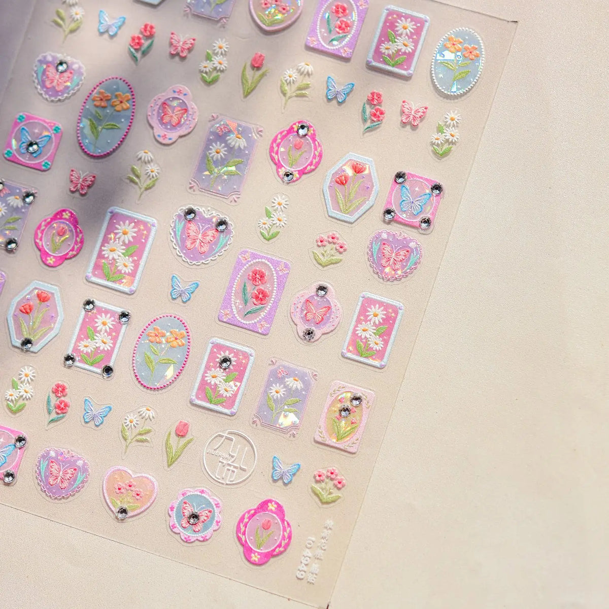 1pcs Dream Flower Window Shell Light Nail Art Stickers Japanese Flower Self Adhesive Stickers Press On Nails Decoration Decals 13