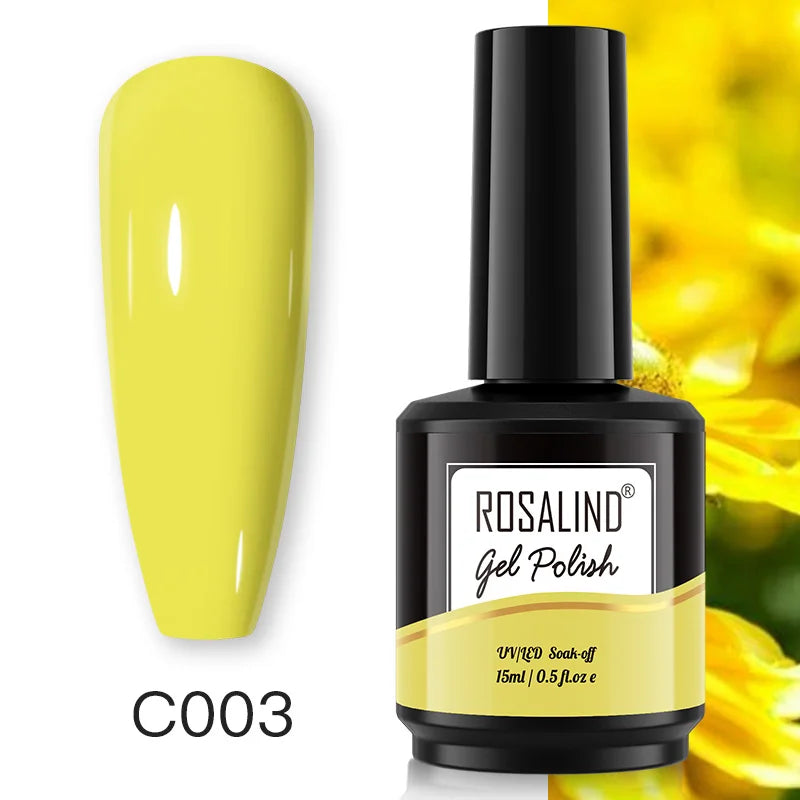 ROSALIND 7ml/15ml Summer Green Gel Nail Polish Semi Permanent Nail Art Manicure Soak Off Top Base Matt Hybrid Varnishes UV Gel 12