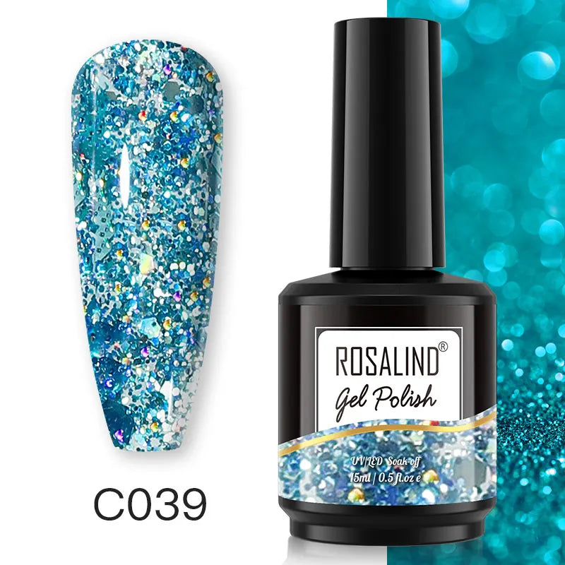 ROSALIND 7ml/15ml Summer Green Gel Nail Polish Semi Permanent Nail Art Manicure Soak Off Top Base Matt Hybrid Varnishes UV Gel 28
