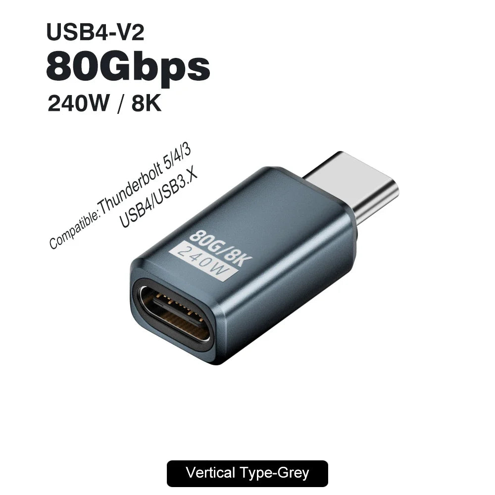 USB4 V2 90 Degree USB-C Angle Adapter | 80Gbps Thunderbolt 5/4/3 Elbow Connector 17