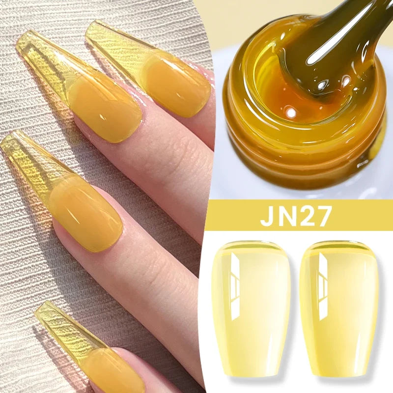 BORN PRETTY Jelly Nude Gel Nail Polish 10ml Light Pink Peach Translucent Color UV Light Cure Gel Varnish Nail Art DIY at Home 29
