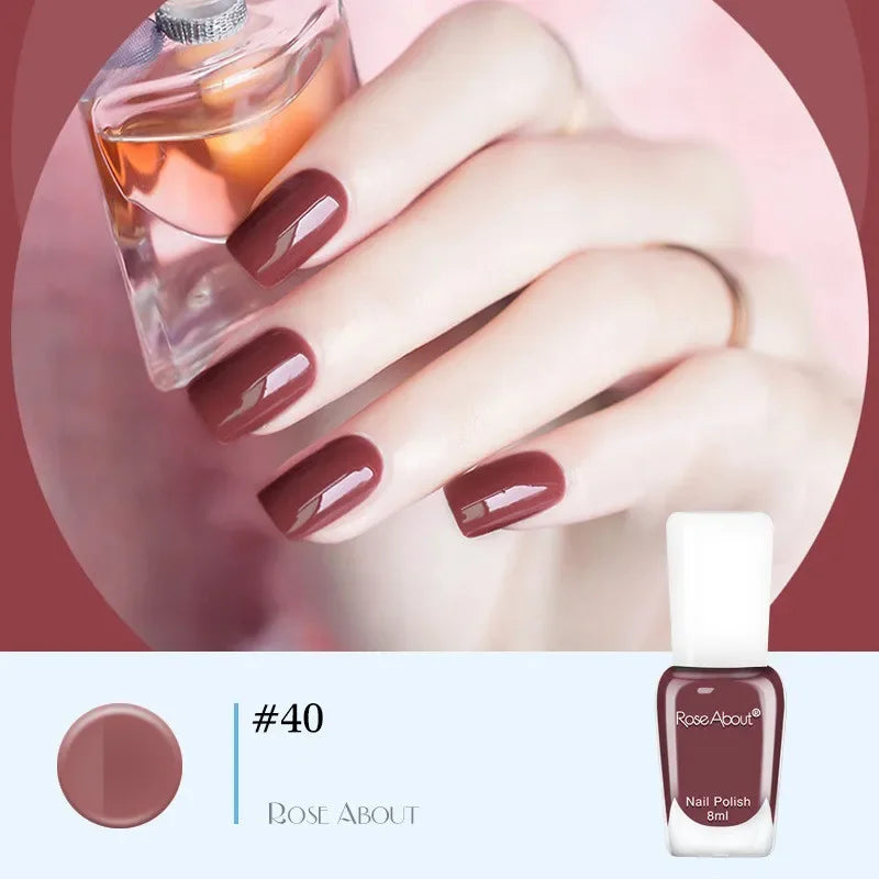 40 Colors No Bake Water-based Nail Polish Glitter Sequins Long-lasting Tearable Healthy Tearable Quick-drying Nude Nail Polish 25