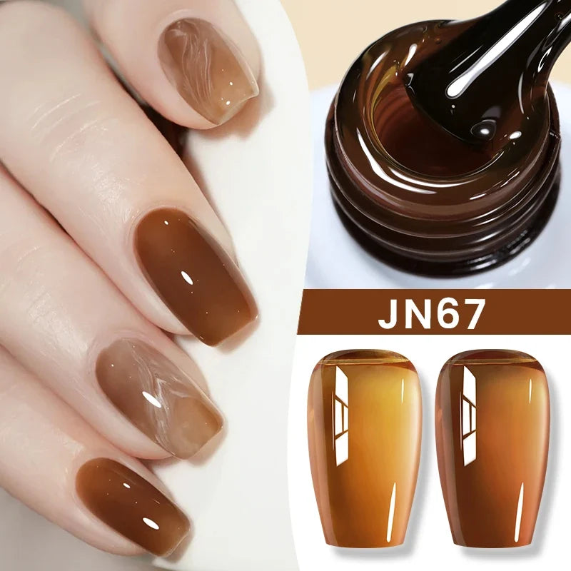 BORN PRETTY Jelly Nude Gel Nail Polish 10ml Light Pink Peach Translucent Color UV Light Cure Gel Varnish Nail Art DIY at Home 109
