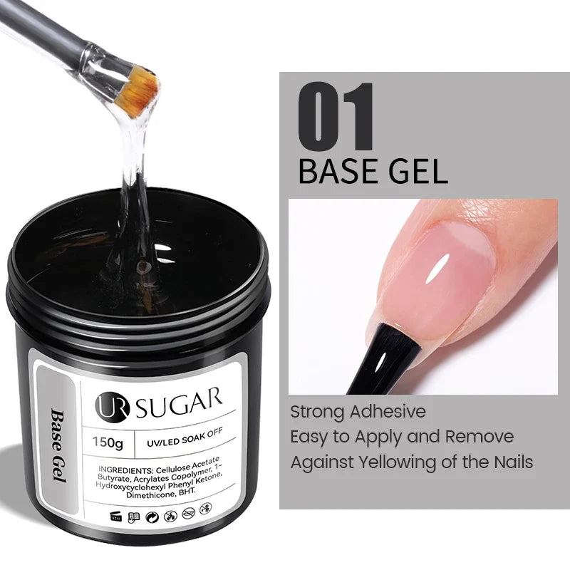UR SUGAR 150g Rubber Base Gel Nail Polish Sparking Aurora Glitter Rubber Varnish Soak Off Semi permanent UV LED Gel Manicure 17