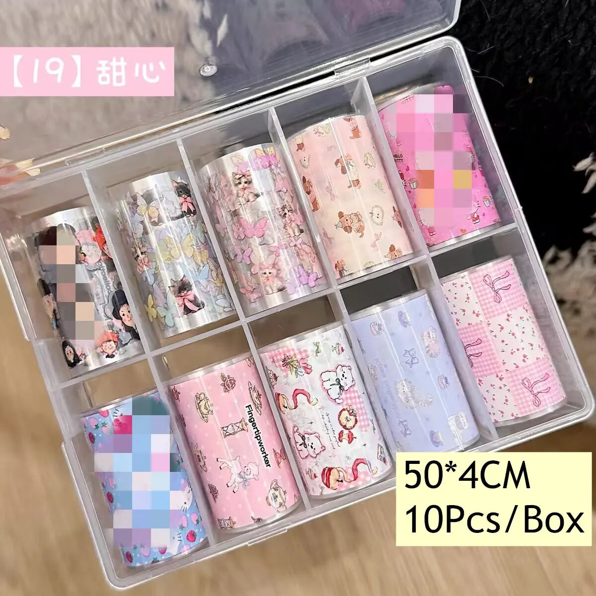 10Rolls Plaid Thousand-Bird Bow  Stars Nail Foils Transfer Paper  Nail Art Stickers  Manicure Set Decal  Nails Decoration 17