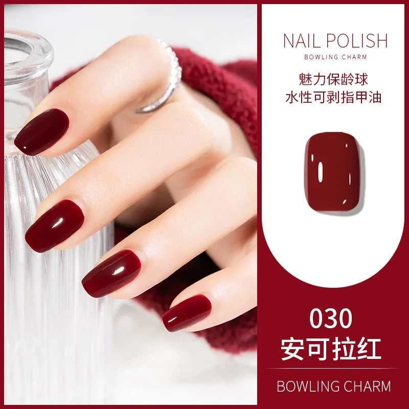 40 Colors New Nail Polish for Summer Water-based Quick Drying Tearable Nail Art Semipermanent Monochrome No Baking Lamp Varnish 19