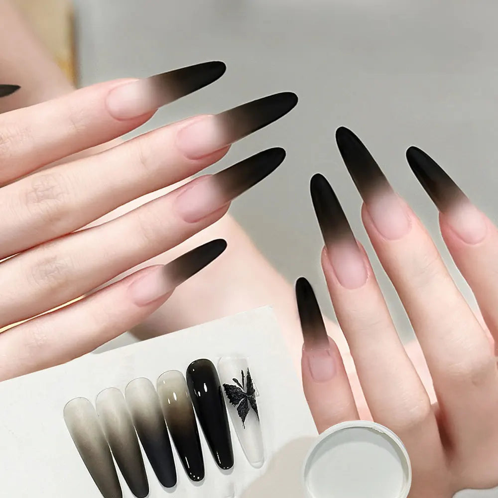 5ml Black Cushion Gradient Painting Gel Black Ombre Patting Gel Polish UV/LED Blush Blooming Aura Manicure Gel Nail Polish R$30@ 2