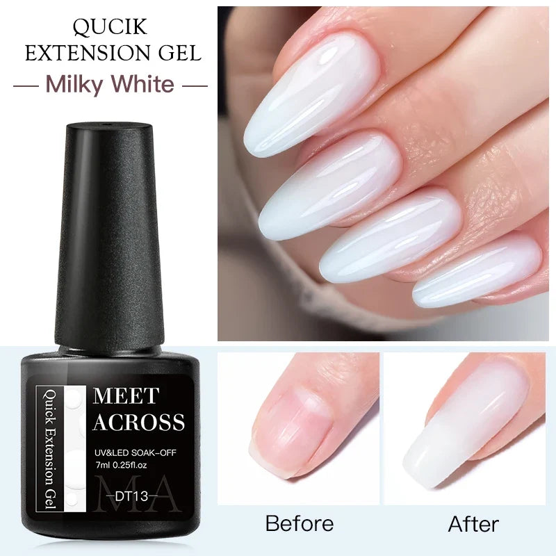 Milky White Nail Extension Gel Clear Nude Building UV Gel For Nails Finger Extensions Form Tips French Nails Manicure Nail Art 15