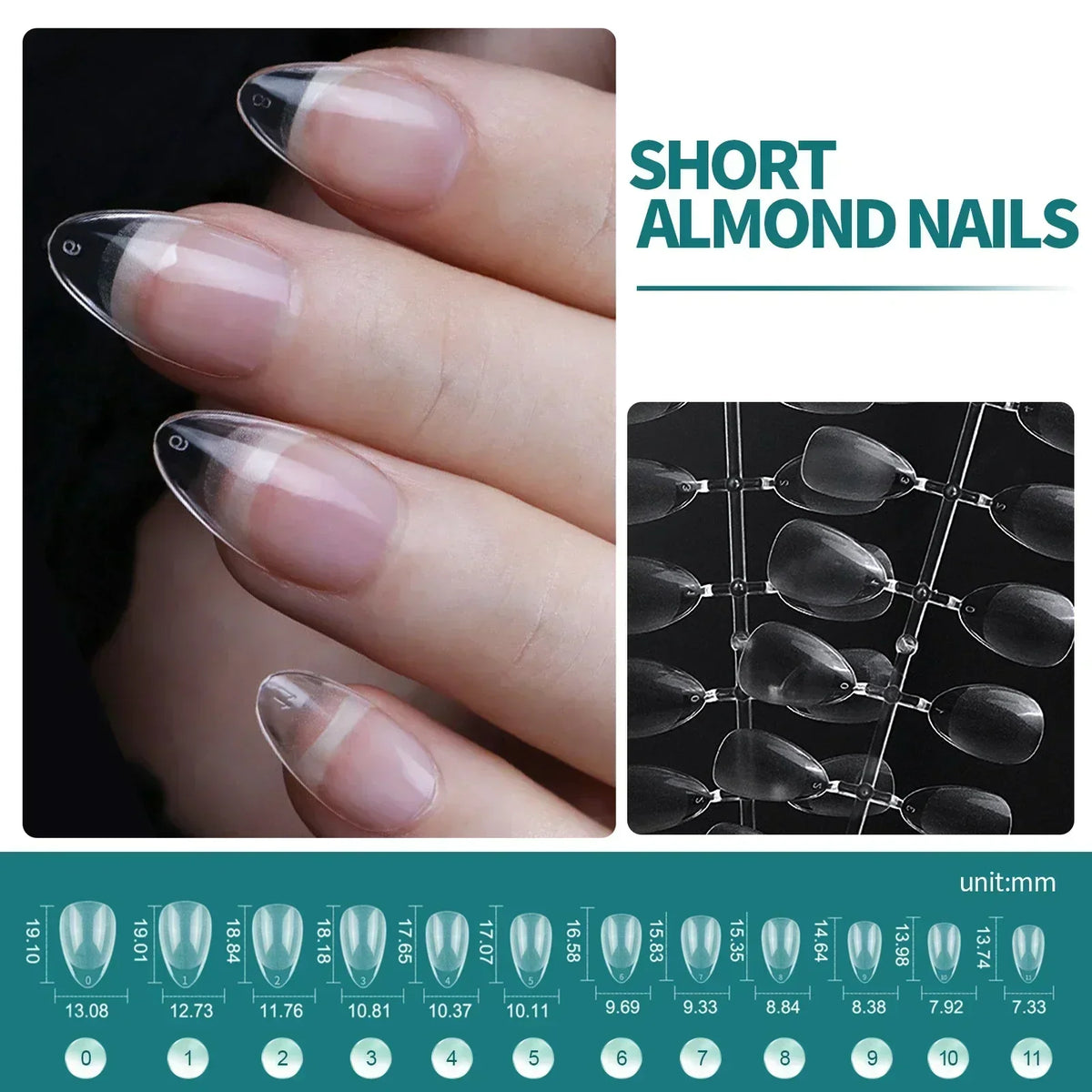NAILPOP 120pcs Fake Nails Full Cover Press on Nails Coffin Soft Gel American Pose Capsule False Nail Tips for Extension System 18