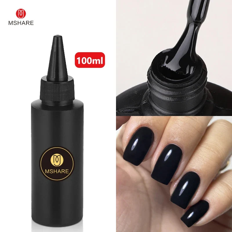 MSHARE 100ML Nail Gel Polish Soak Off UV LED Nails Vernis Semi Permanent Varnish Polish White Red Nail Gel Art 25
