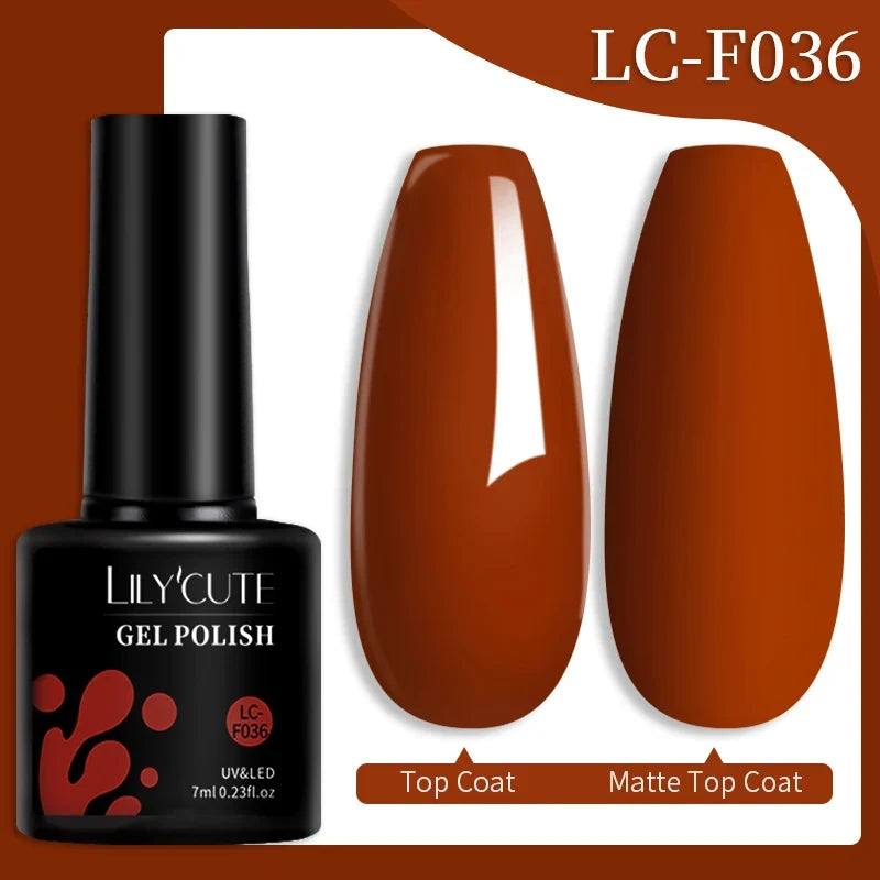 LILYCUTE 7ML Colorful Gel Nail Polish 129 Colors Long Lasting For Manicure Semi Permanent Base Top Coat Nail Art UV Gel Varnish 67