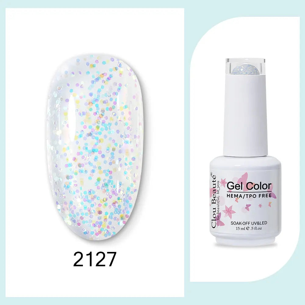 Clou Beaute 15ml Red Black White Green Neon Gel Nail Polish Base Top Coat Velvet Top 400 Colors Semi Permanent Gel Nail Varnish 123