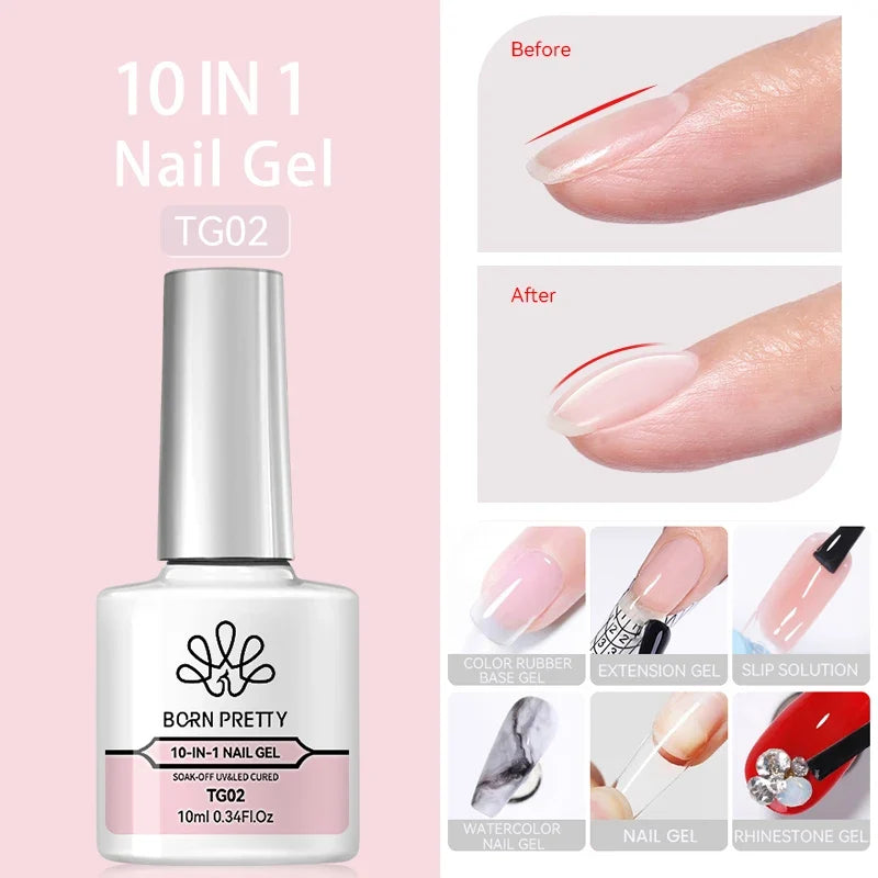 BORN PRETTY 10ml Clear Blooms Gel Polish UV LED Soak Off Nail Art Polish for Spreading Effect Marble Nail Polish Gel Painting 23