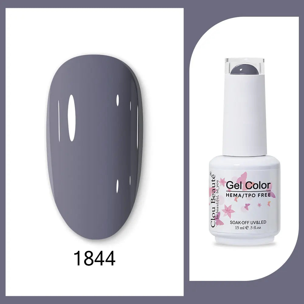 Clou Beaute 15ml Red Black White Green Neon Gel Nail Polish Base Top Coat Velvet Top 400 Colors Semi Permanent Gel Nail Varnish 9