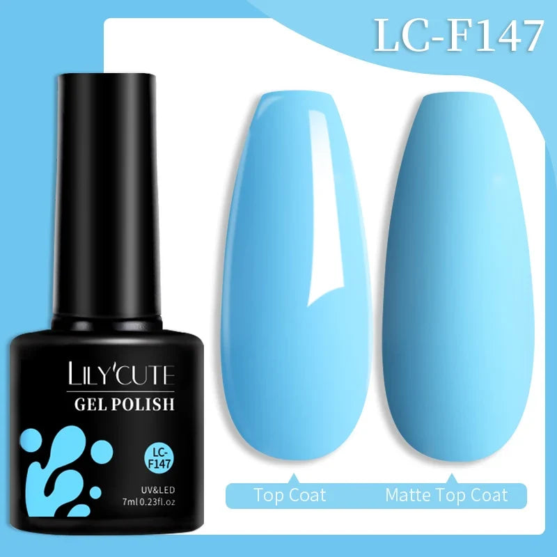 LILYCUTE 7ML Colorful Gel Nail Polish 129 Colors Long Lasting For Manicure Semi Permanent Base Top Coat Nail Art UV Gel Varnish 37