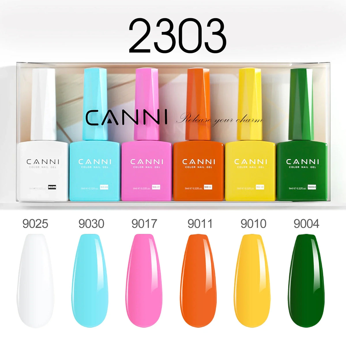 6pcs*9ml CANNI HEMA FREE Nail Gel Polish Set Gorgeous Color Semi Permanent Pigmented Painting Gel Soak off UV LED Gel Nails Kit 26