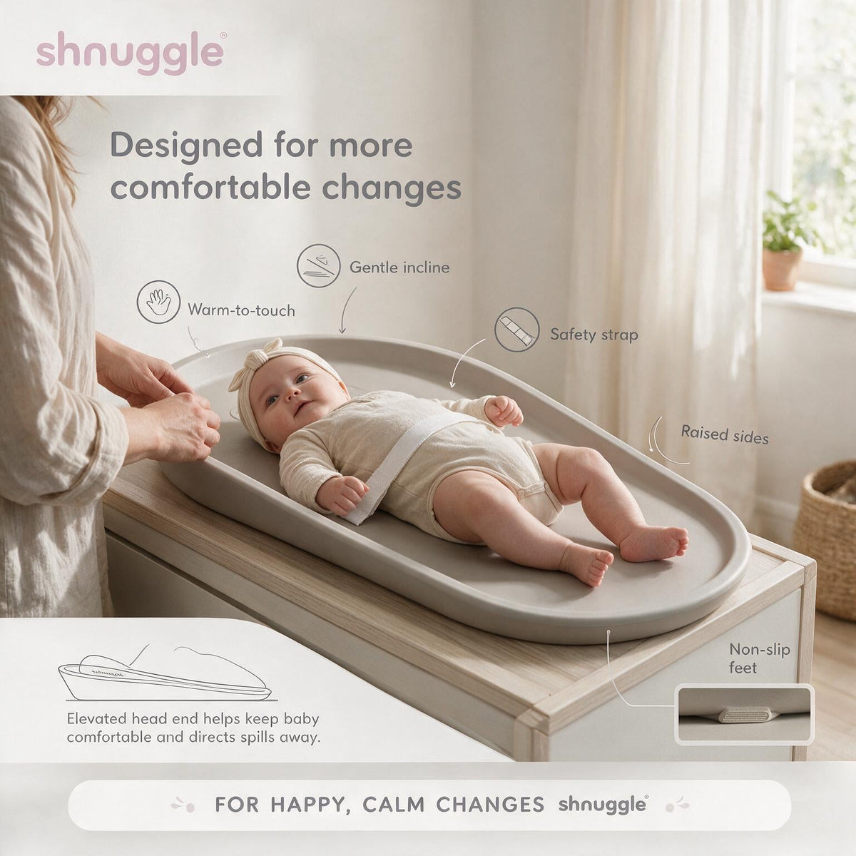 Shnuggle Squishy Diaper Changing Mat | (OPEN BOX) 5