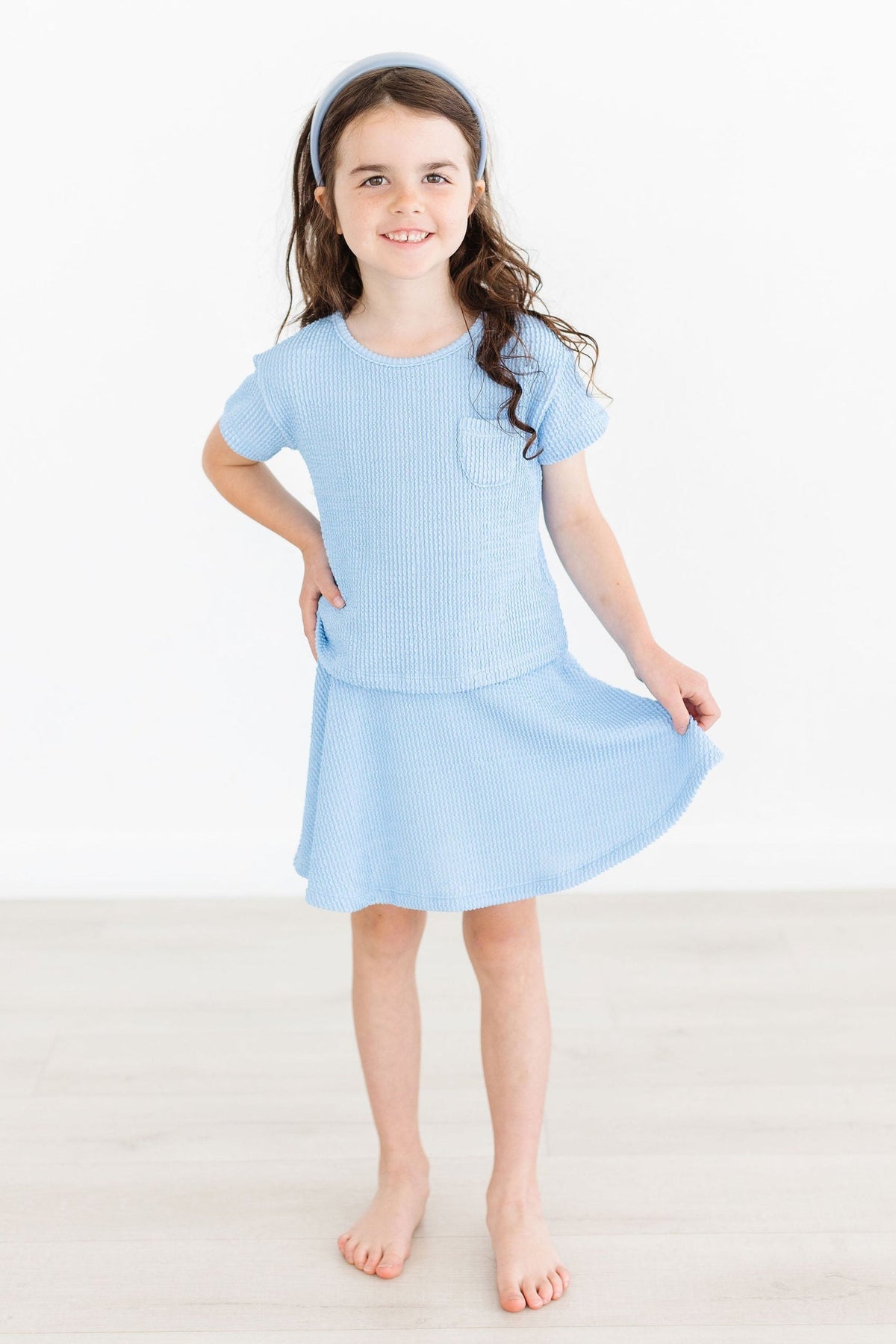 SALE Sky Blue Scrunchy Twirl Skort 3