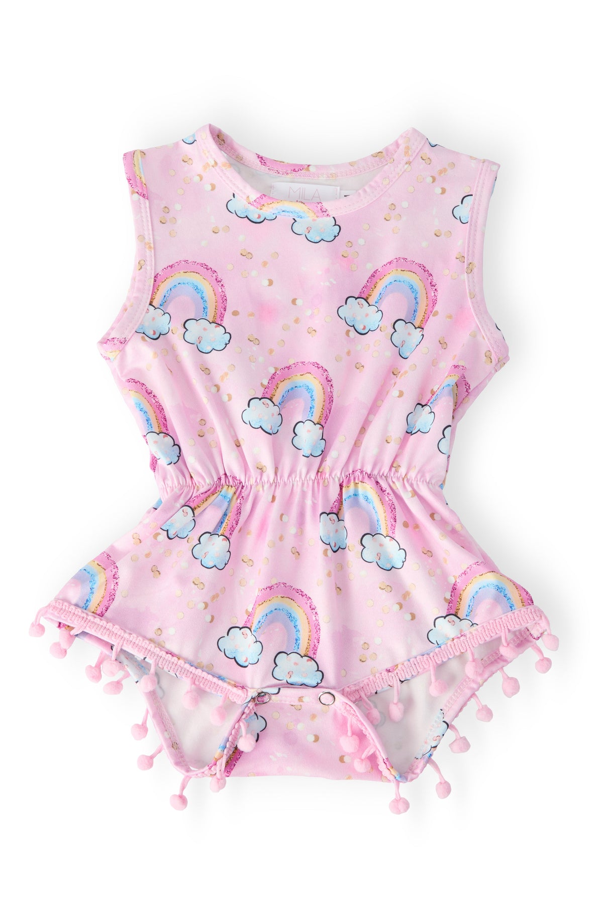 Sparkling Rainbows Pom Pom Romper 1
